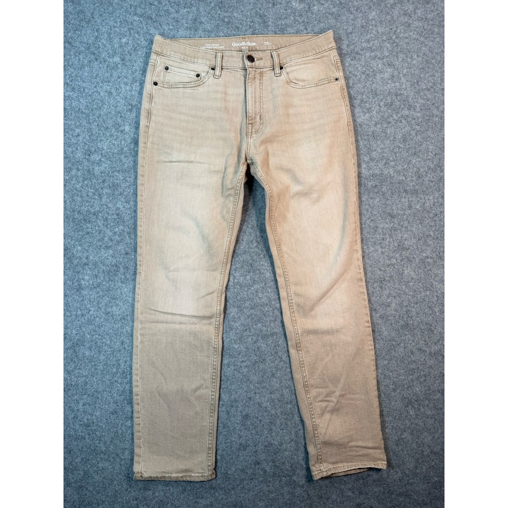 Goodfellow & Co Mens Slim Fit Jeans 32x30 Tan Khaki‎ Brown Denim Pants